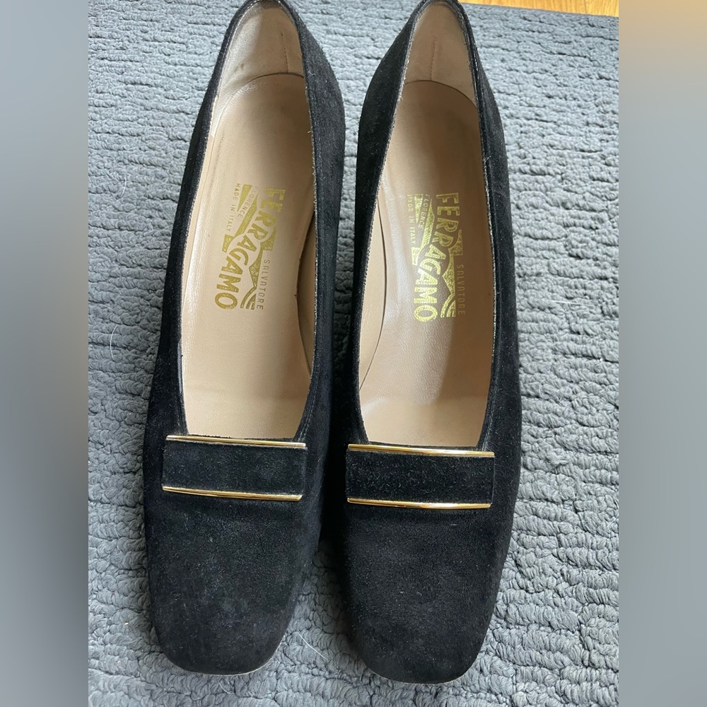Salvatore Ferragamo Women's Black Suede Shoes - Picture 3 of 7